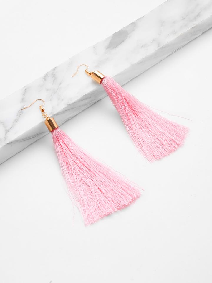 Romwe Cute Tassel Drop Earrings