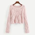Romwe Loose Knit Solid Sweater