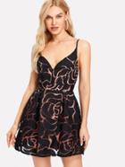 Romwe Embroidered Floral Cami Dress