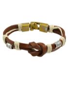 Romwe Braided Pu Leather Wrap Bracelet
