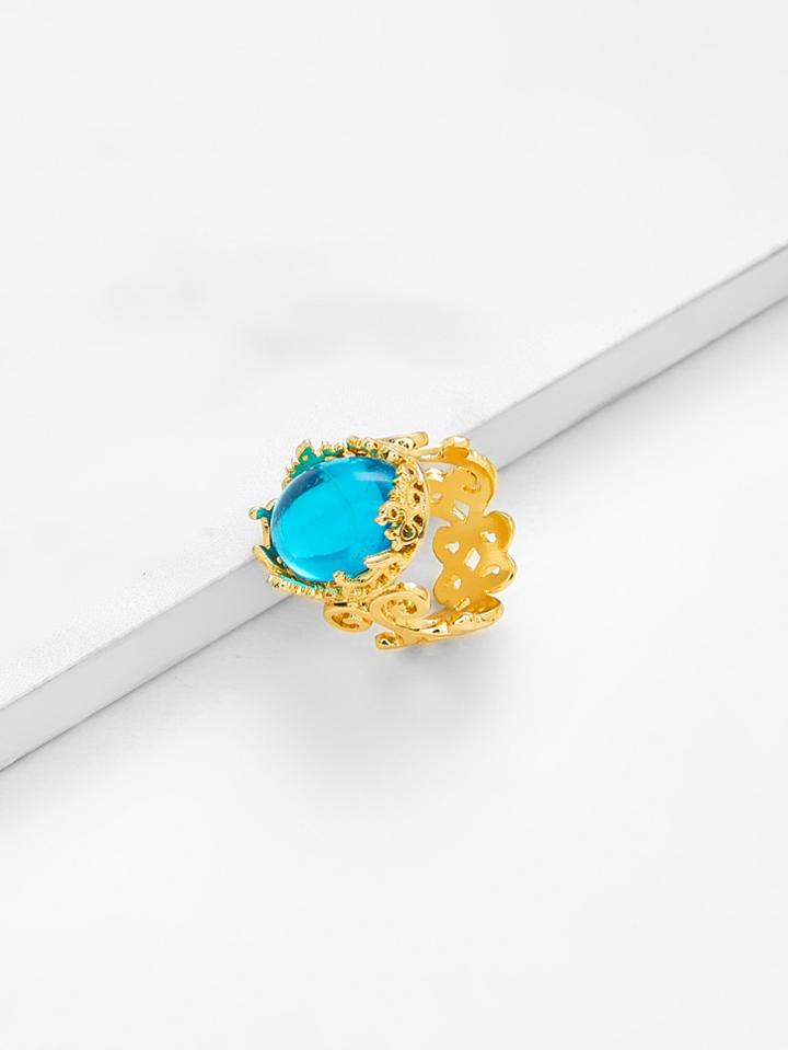 Romwe Contrast Hollow Design Ring