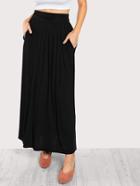 Romwe Ruched Waist Jersey Skirt