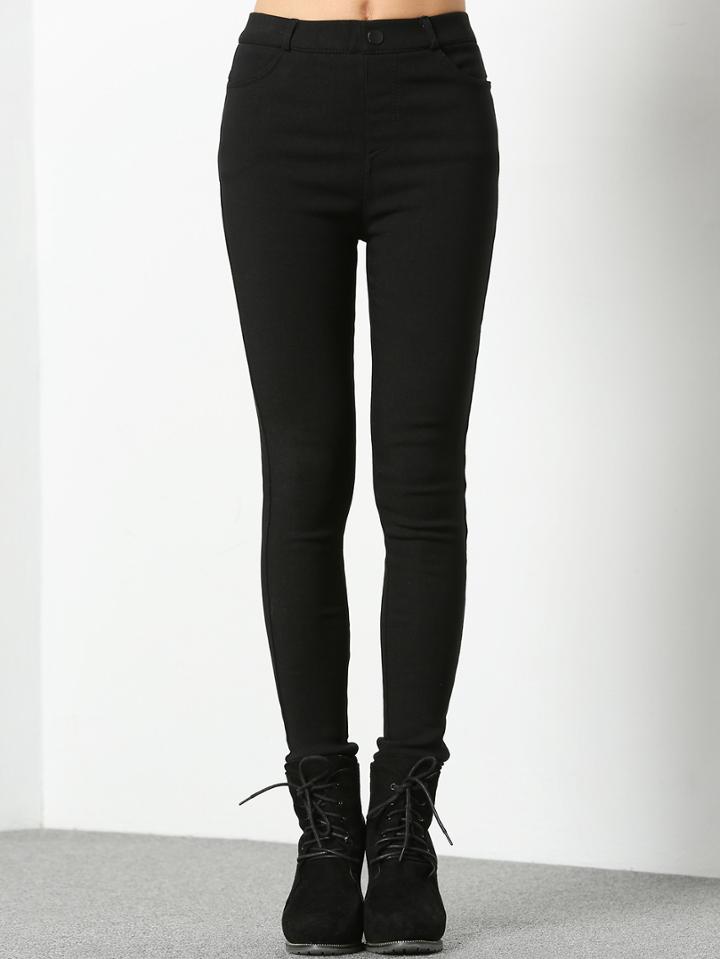 Romwe Women Elastic Slim Leggings