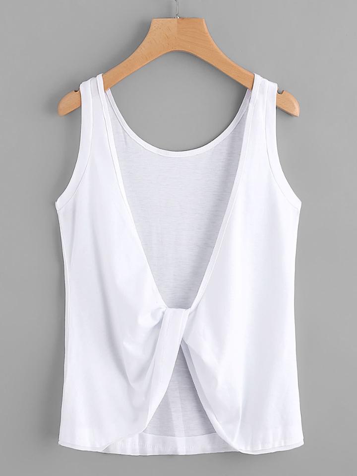 Romwe Twist Knot Back Tank Top