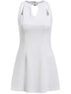 Romwe Cut Out A-line White Dress