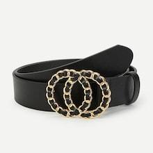 Romwe Chain Shaped Double Buckle Belt