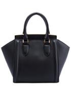 Romwe Black Zipper Metallic Embellished Bag
