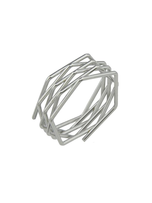 Romwe Silver Color Punk Design Metal Band Finger Rings For Ladies