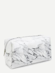 Romwe Marble Pattern Makeup Bag