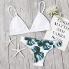 Romwe Triangle Top With Jungle Print Bikini Set