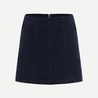 Romwe Zip Front Dark Wash Denim Skirt
