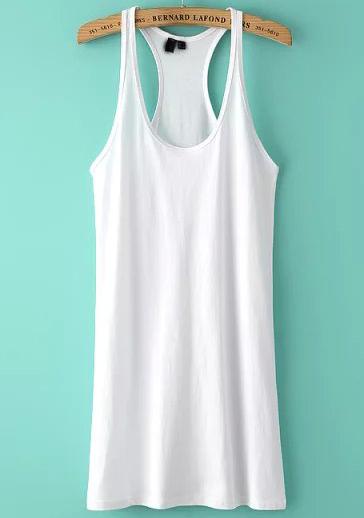 Romwe White Strap Slim Tank Dress