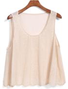 Romwe With Bead Apricot Tank Top