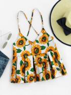 Romwe Random Box Pleat Criss Cross Back Top