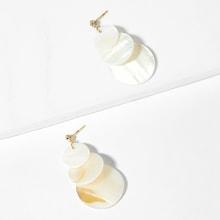 Romwe Round Disc Drop Earrings
