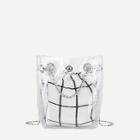 Romwe Clear Chain Bag With Inner Plaid Clutch