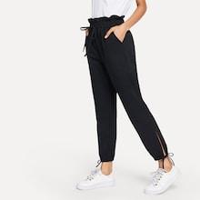 Romwe Frill Drawstring Pants