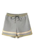 Romwe Striped Drawstring Grey Shorts