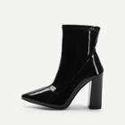 Romwe Solid Point Toe Boots