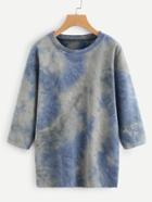 Romwe Tie Dye Drop Shoulder Pullover