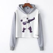Romwe Panda Print Drawstring Hoodie