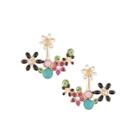 Romwe Rhinestone Flower Swing Earrings