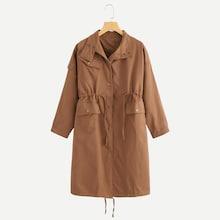 Romwe Single Breasted Drawstring Outerwear