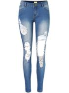 Romwe Bleached Distressed Denim Pant