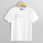 Romwe Rolled Up Sleeve Be Fearless Print Tee