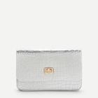 Romwe Croc Pattern Twist Lock Clutch