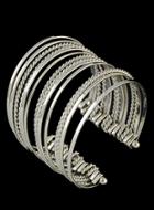 Romwe Silver Multilayers Cuff Bracelet