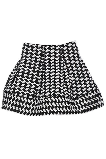 Romwe Houndstooth Print Black Culotte