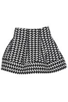 Romwe Houndstooth Print Black Culotte