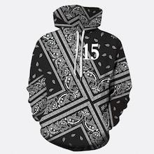 Romwe Guys Geo Print Hooded Sweatshirt