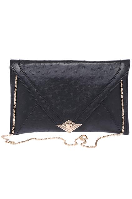 Romwe Foldover Flap Bag--black