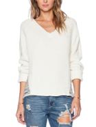 Romwe V Neck Ripped Loose Sweater