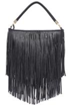 Romwe Tasseled Black Bag