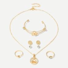 Romwe Necklace 1pc & Ring 2pcs & Earrings 2pairs & Bracelet 1pc