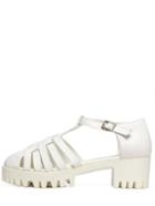 Romwe Caged T-strap Pointed Toe Sandals - White
