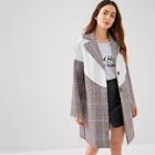 Romwe Drop Shoulder Cut And Sew Coat
