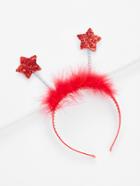 Romwe Faux Fur And Sequin Star Headband