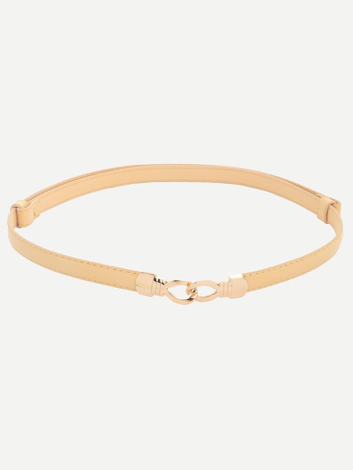 Romwe Apricot Minimalist Narrow Belt