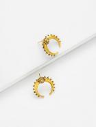 Romwe Exaggerated Moon Design Stud Earrings