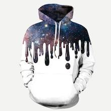 Romwe Men Galaxy Print Hooded Sweatshirt
