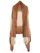 Romwe Brown Ombre Raw Edge Scarf