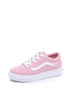 Romwe Striped Lace Up Low Top Pu Sneakers