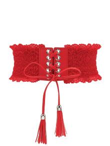 Romwe Lace Up Lace Belt