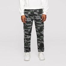Romwe Men Side Pocket Camo Pattern Pants
