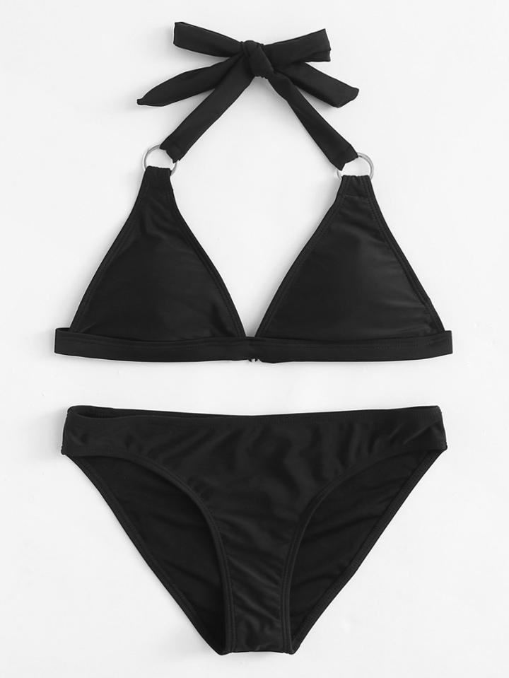 Romwe Ring Linked Bikini Set