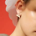 Romwe Triangle Shaped Stud Earrings